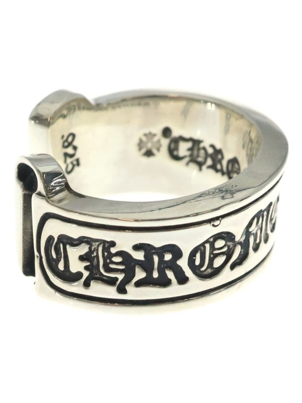確実正規 CHROME HEARTS LG SCROLL LABEL Chrome Hearts Lg Scroll Label Large Ring Silver - Gem